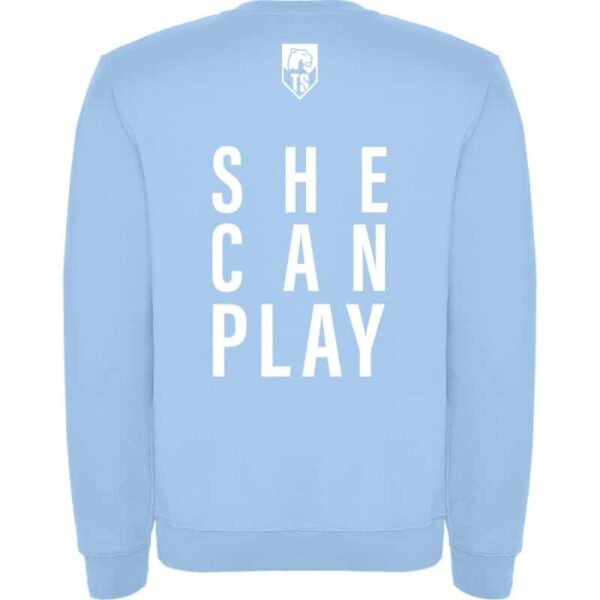 SHE-CAN-PLAY-college-I-sky-hvit-back