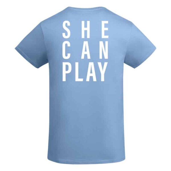 SHE-CAN-PLAY-t-shirt-sky-hvit-back